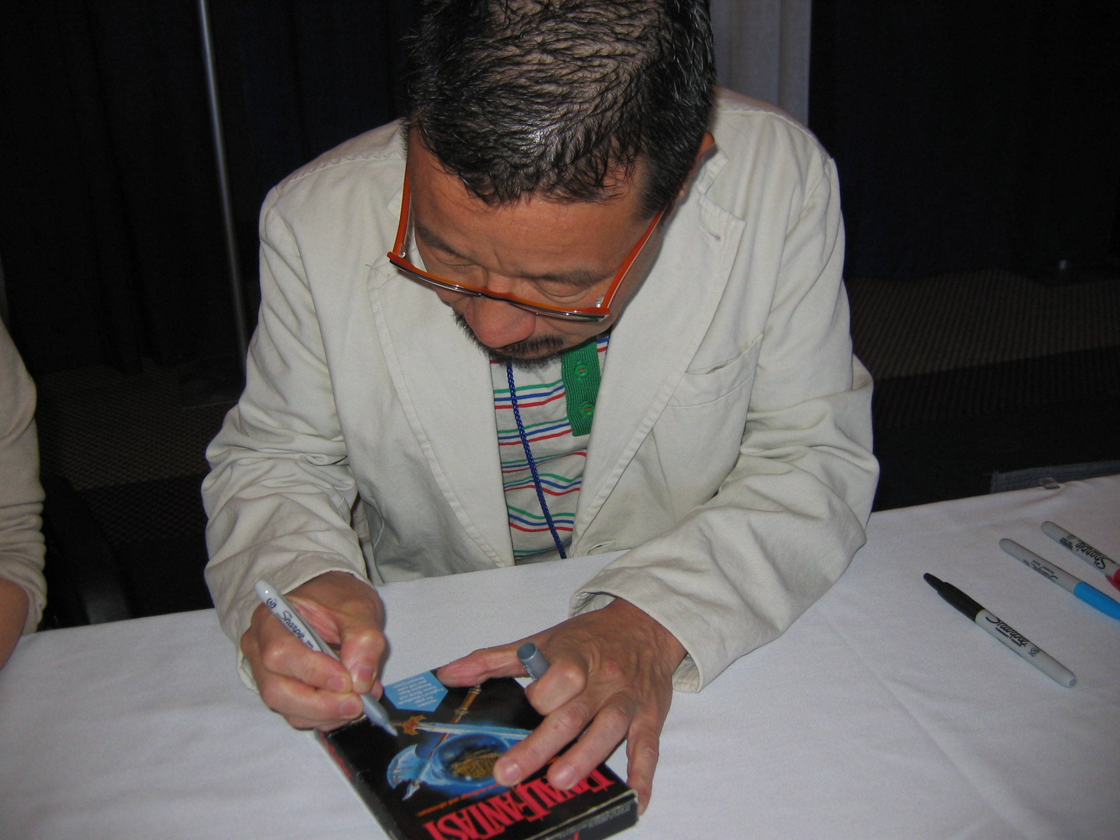 Terada-san signs the box for my original, complete NES Final Fantasy