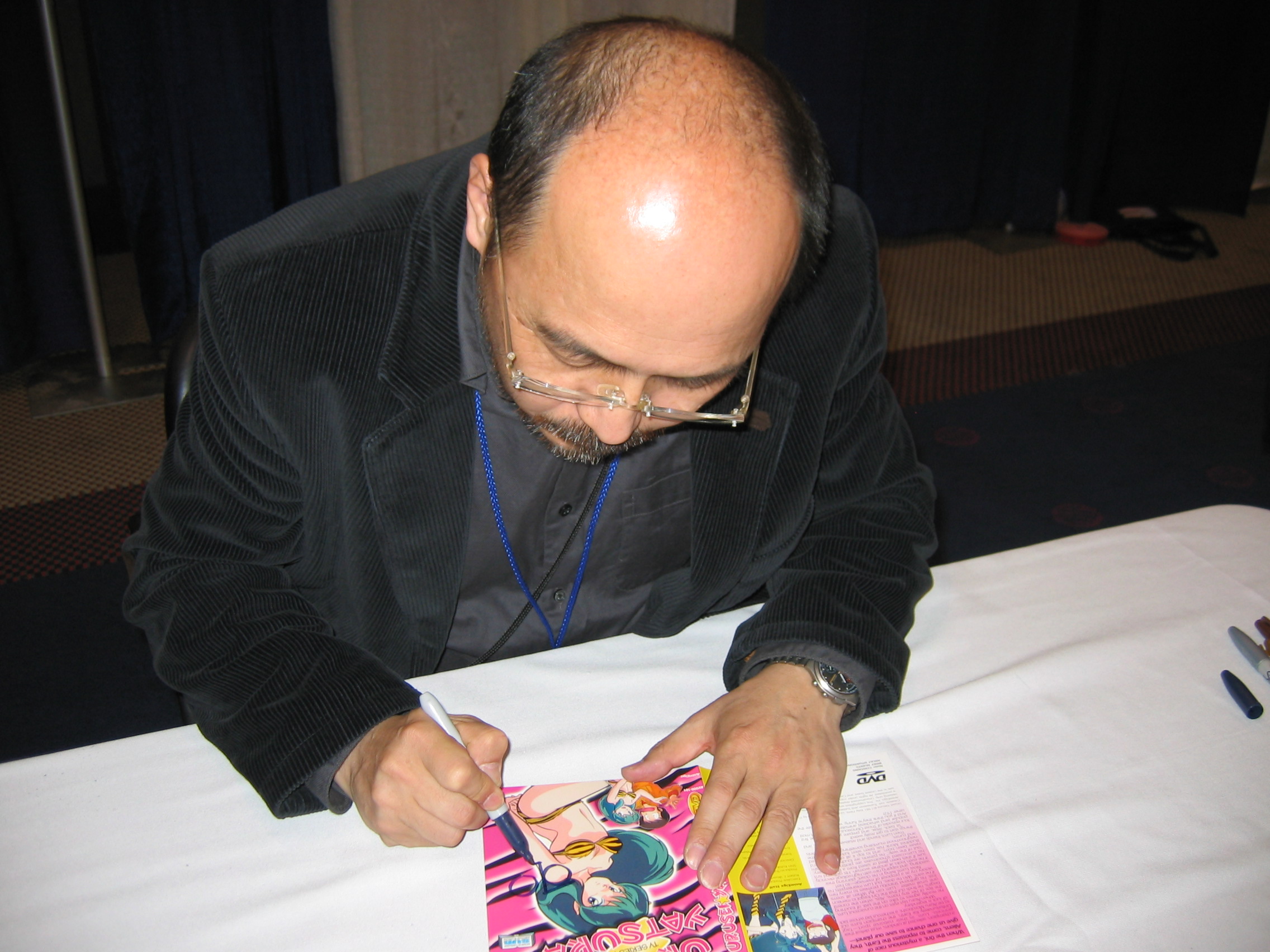 Nishimura-san signing my copy of Urusei Yatsura:  Volume 1